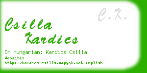 csilla kardics business card